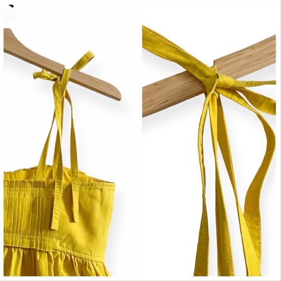 Ulla Johnson Laetitia Tie Strap Cotton & Linen Blend Midi Dress , Size 2, Yellow - Picture 13 of 16